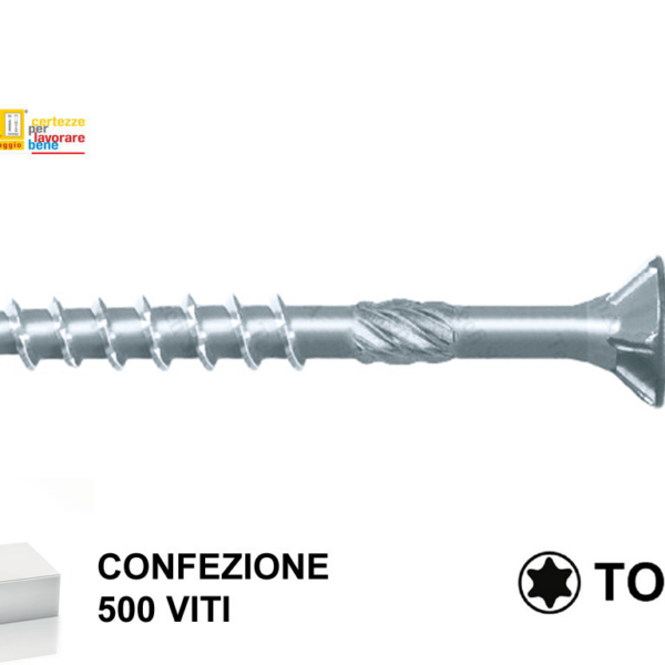 Vite Truciolare Tsp Impronta Torx Tx20 Zincate pz. 500 mm.4,0 x varie lunghezze | Tecfi